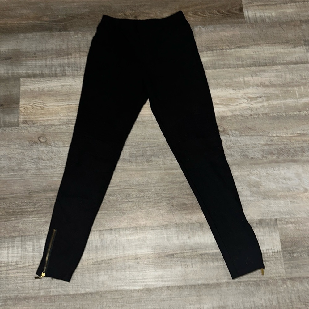 Black Motto Ankle Zip Pants